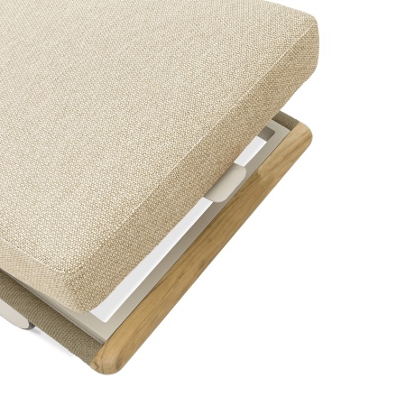 Авеста, комплект лежаков со столом, бежевый/светло-коричневый, тик/роуп