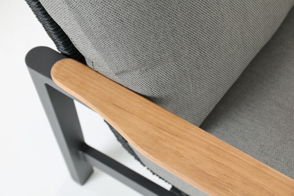 Rhine, двухместный диван, алюминий/иск.ротанг