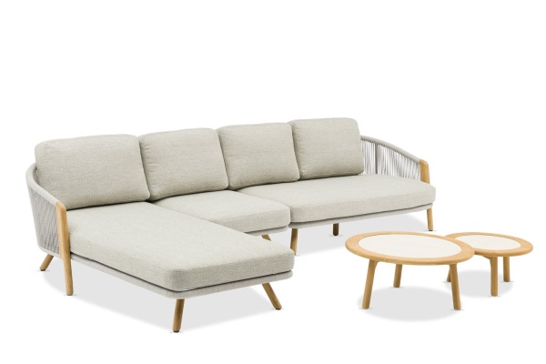 Avesta, комплект лаунж мебели с кушеткой тик/роуп 0244-0240-06-163 Тик Роуп BRAFRITID (Brafab) Avesta, комплект лаунж мебели с кушеткой тик/роуп