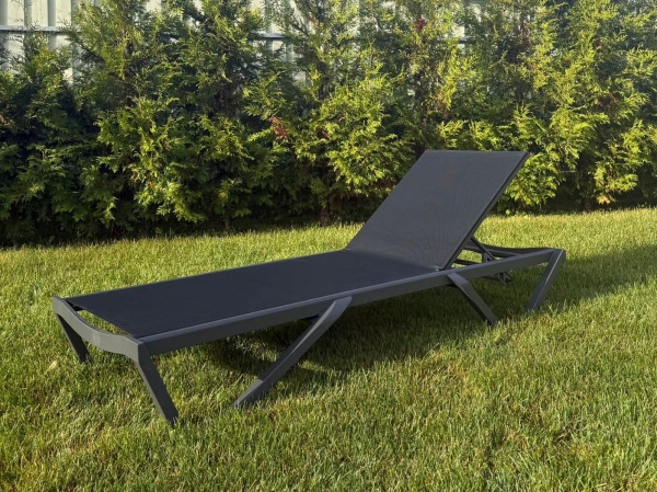 Энцо, шезлонг, черный, алюминий