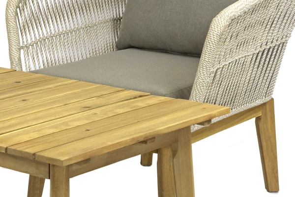 Комплект мебели из роупа с диваном Paris Latte