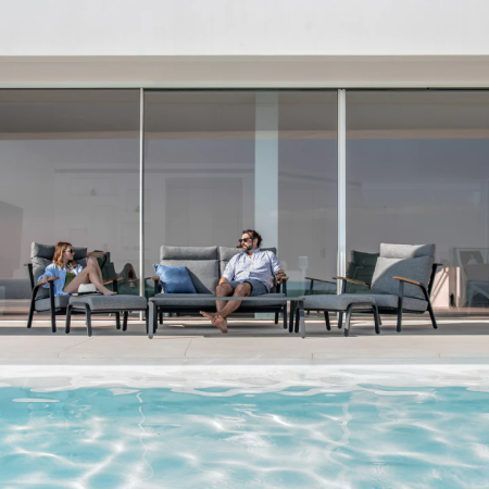 Malmo Lounge, комплект мебели с 2-х местным диваном (антрацит/светло-серый)