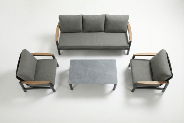 Рейн, комплект мебели с 3-х местным диваном, алюминий