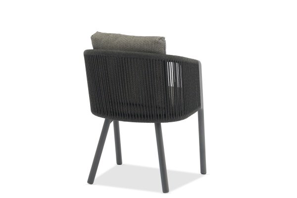 Авеста, кресло обеденное, черный/серый, алюминий/роуп