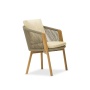 Авеста, кресло обеденное, бежевый/светло-коричневый, тик/алюминий/роуп