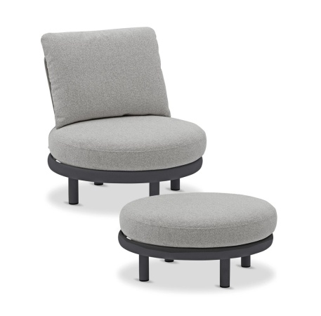 Gotland, кресло с пуфом, антрацит/серый