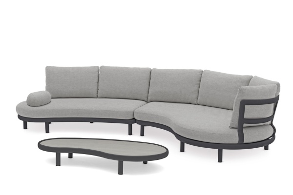 Gotland Lounge, комплект мебели c кофейным столом антрацит/серый 0302-0306-72-160 Тик Алюминий BRAFRITID (Brafab) Gotland Lounge, комплект мебели c кофейным столом антрацит/серый