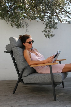 Malmo, кресло с пуфом (антрацит/серый)